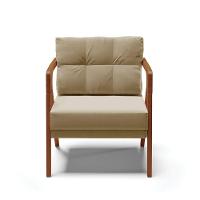 Kit 02 Poltronas Suede Marrom Rato Base De Madeira Castanho - 7