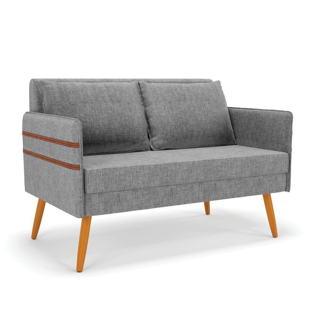 Namoradeira 02 Lugares Mari Linho Castanho A26 Grafite - 1