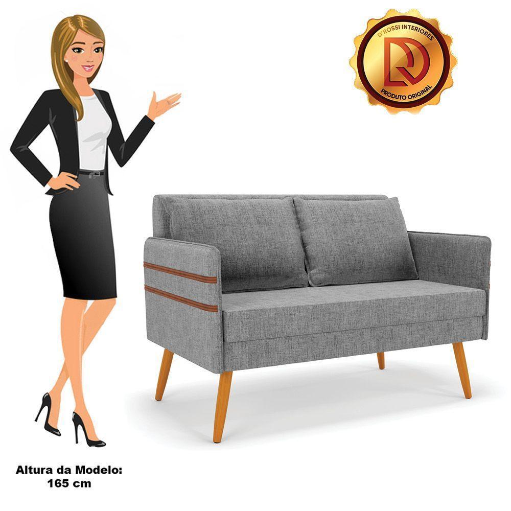 Namoradeira 02 Lugares Mari Linho Castanho A26 Grafite - 3