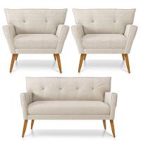 Kit Namoradeira E 02 Poltronas Anitta D'rossi A27 Areia - 1