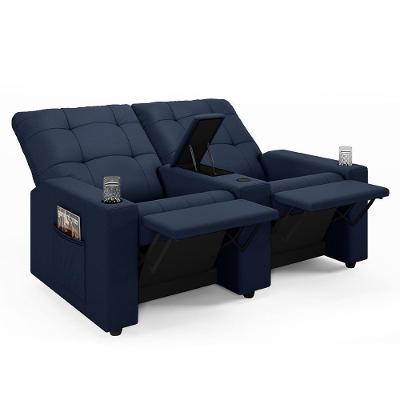 Poltrona Do Papai Reclinável Haifa F05 2 Lugares Azul Lyam Decor