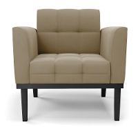 Poltrona Decorativa Pés Fixo Em Madeira Preto Suede Nude - 8