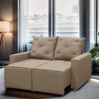 Sofá Retrátil 2 Lugares Bariloche 1.80cm Shop Das Cabeceiras Capuccino - 6