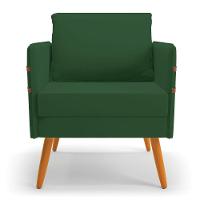 Kit 01 Namoradeira 02 Lugares E 02 Poltronas Mari Veludo Verde Pés Palito Castanho - D'rossi - 10