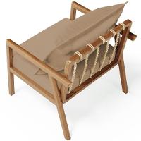 Kit 02 Poltronas Decorativa Para Sala De Estar Alícia B04 Linho Bege Escuro - 2