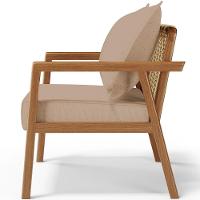 Kit 02 Poltronas Decorativa Para Sala De Estar Alícia B04 Linho Bege Escuro - 3