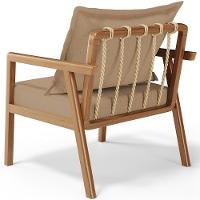 Kit 02 Poltronas Decorativa Para Sala De Estar Alícia B04 Linho Bege Escuro - 5