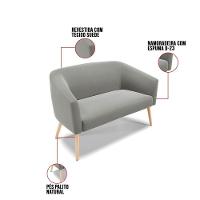 Kit Namoradeira 2 Lugares E 2 Poltronas Grafite Pés Palito - 5