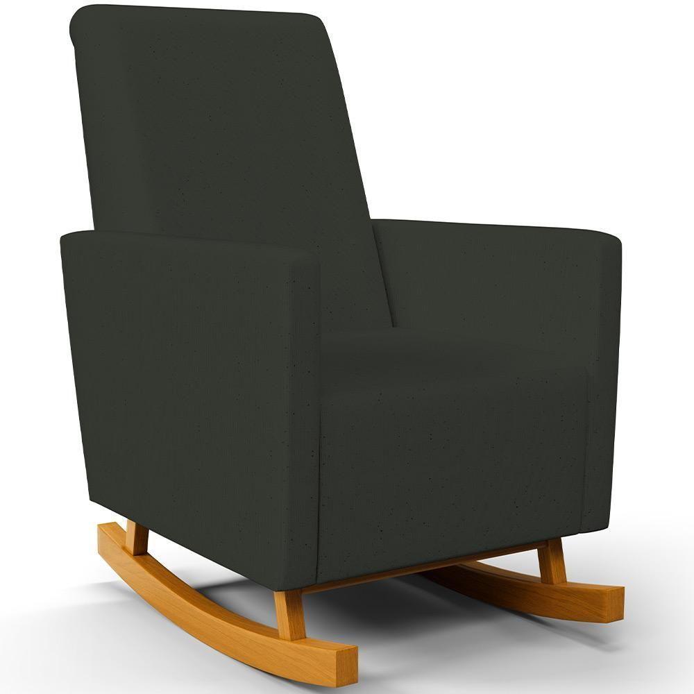 Poltrona De Amamentação Com Balanço E Puff Ravena W01 Linho Verde Musgo - Lyam Decor - 8