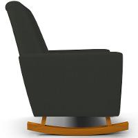 Poltrona De Amamentação Com Balanço E Puff Ravena W01 Linho Verde Musgo - Lyam Decor - 2