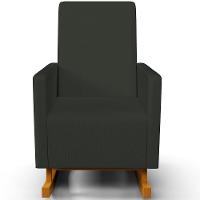 Poltrona De Amamentação Com Balanço E Puff Ravena W01 Linho Verde Musgo - Lyam Decor - 3