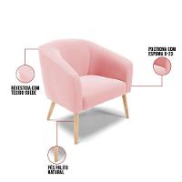 Kit 01 Namoradeira 02 Lugares E 01 Poltrona Suede Rosa Bebê