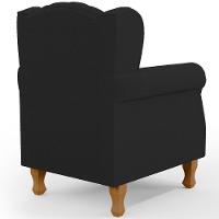 Poltrona De Amamentação Yara P02 Com Puff Paris Luis Xv L02 Bouclê Preto - Lyam Decor - 2