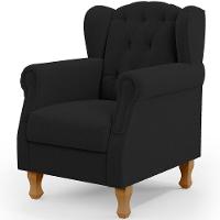 Poltrona De Amamentação Yara P02 Com Puff Paris Luis Xv L02 Bouclê Preto - Lyam Decor - 7