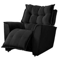 Poltrona Do Papai Reclinável King Veludo Shop Das Cabeceiras Preto - 3