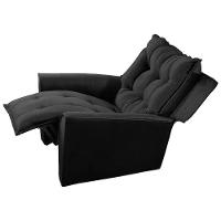 Poltrona Do Papai Reclinável King Veludo Shop Das Cabeceiras Preto