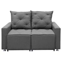 Sofá Retrátil 2 Lugares Bariloche 1.50cm Shop Das Cabeceiras Grafite - 1