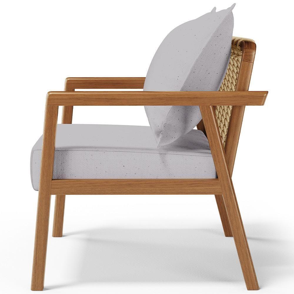 Kit 02 Poltronas Decorativa Para Sala De Estar Alícia B04 Linho Cinza - 3