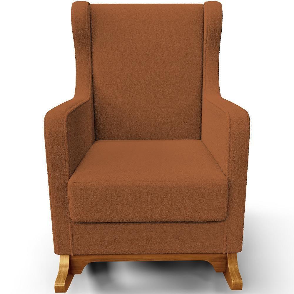 Poltrona De Amamentação Com Balanço E Puff Mavie L02 Bouclê Terracota - Lyam Decor - 2