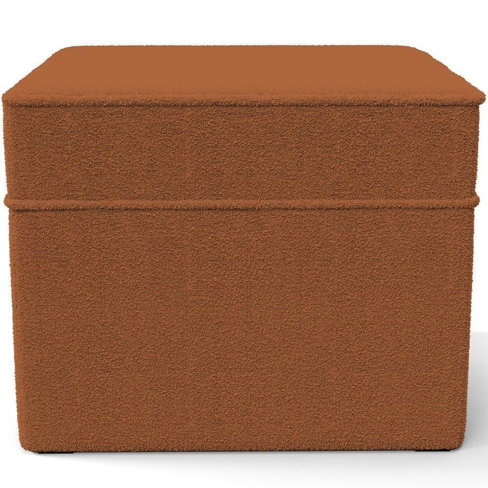 Poltrona De Amamentação Com Balanço E Puff Mavie L02 Bouclê Terracota - Lyam Decor - 6