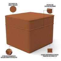 Poltrona De Amamentação Com Balanço E Puff Mavie L02 Bouclê Terracota - Lyam Decor - 5