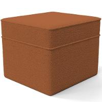 Poltrona De Amamentação Com Balanço E Puff Mavie L02 Bouclê Terracota - Lyam Decor - 7