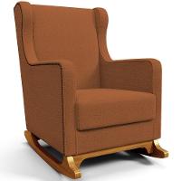 Poltrona De Amamentação Com Balanço E Puff Mavie L02 Bouclê Terracota - Lyam Decor - 8