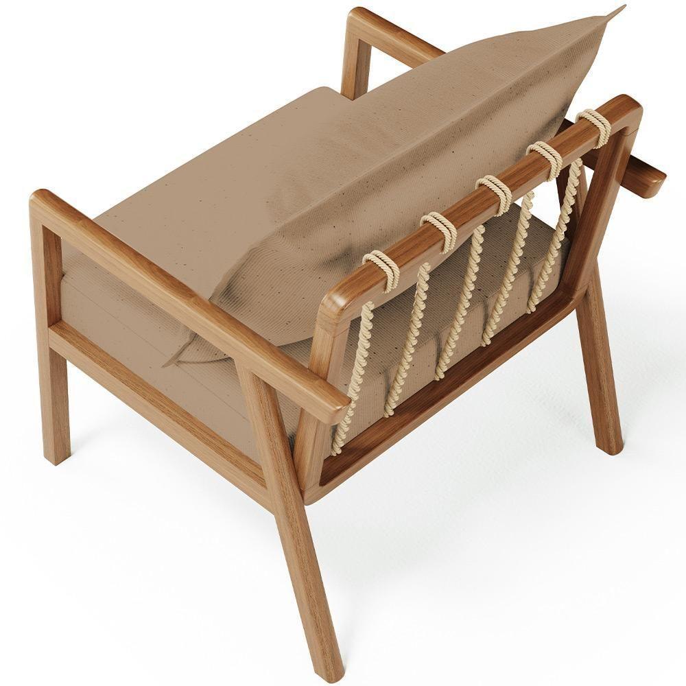 Poltrona Decorativa Para Sala De Estar E Living Alícia B04 Linho Bege Escuro - 2