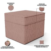 Poltrona De Amamentação Com Balanço E Puff Mavie L02 Linho Rosê - Lyam Decor - 5