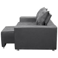 Sofá 2 Lugares Retrátil Bariloche Veludo Shop Das Cabeceira Chumbo - 3