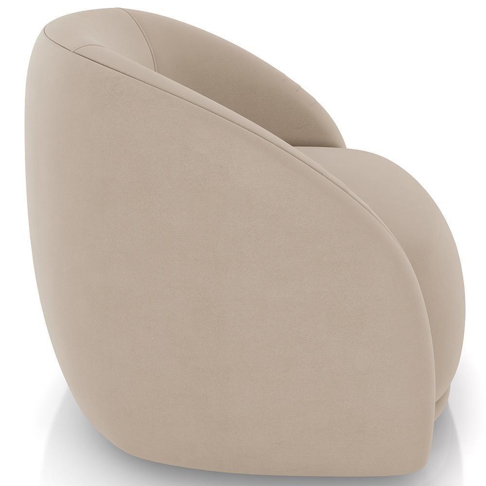 Kit 02 Poltronas Decorativa Giratória Angelina M03 Veludo Bege - 2