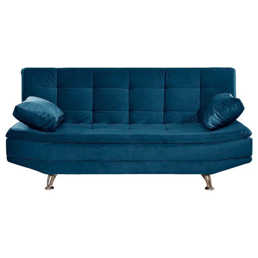 Sofá Cama Valencia 3 Lugares Reclinável Azul Speciale Home Azul - 5