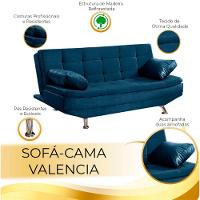 Sofá Cama Valencia 3 Lugares Reclinável Azul Speciale Home Azul
