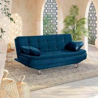 Sofá Cama Valencia 3 Lugares Reclinável Azul Speciale Home Azul - 6
