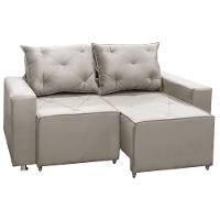 Sofá 2 Lugares Retrátil Bariloche Veludo Shop Das Cabeceira Marfim - 2