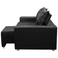 Sofá 2 Lugares Retrátil Bariloche Veludo Shop Das Cabeceira Preto - 3