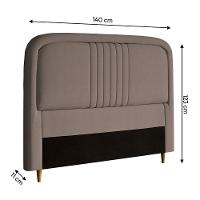 Cabeceira Casal Estofada Veloplus Chicago Dobuê Mascavo - 3