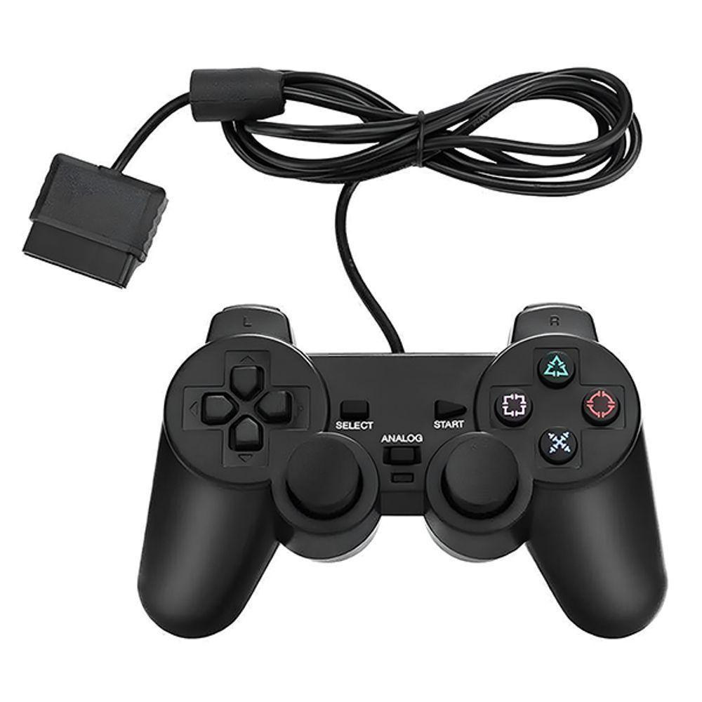 Manete De Ps2 Dualshock Com Fio Vibração Controle Analógico Confortável E Resistente - 1