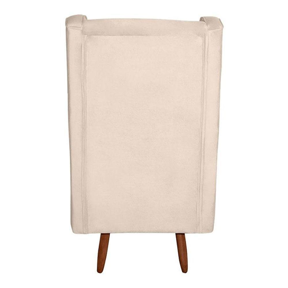 Poltrona Amamentação Aquila Com Puff Veludo Off Pés Palito - Fratello - 4