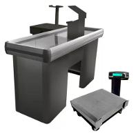 Caixa Supermercado Empacotador Preto 1,50m Check Out E Balança 30kg Urano Bivolt - 1