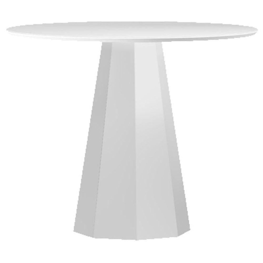 Mesa De Jantar 120x120 Cm Isis Com Vidro Off White - New Ceval - 1