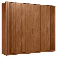Guarda Roupa Casal Ripado Atrice 6 Portas Nogueira Touch Demóbile - Demartêz - 1