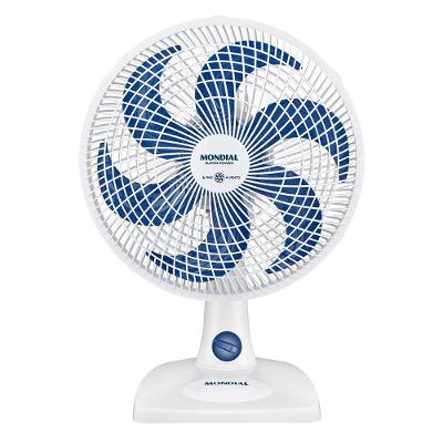 Ventilador de Mesa Mondial 60W 30cm 6 Pás 3 Velocidades Branco e Azul Escuro 110V
