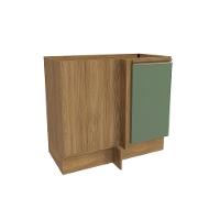 Balcão De Canto Reto Celeste Kappesberg 100% Mdf 1 Porta Nogueira/verde 98cm - 1