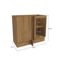 Balcão De Canto Reto Celeste Kappesberg 100% Mdf 1 Porta Nogueira/verde 98cm - 2