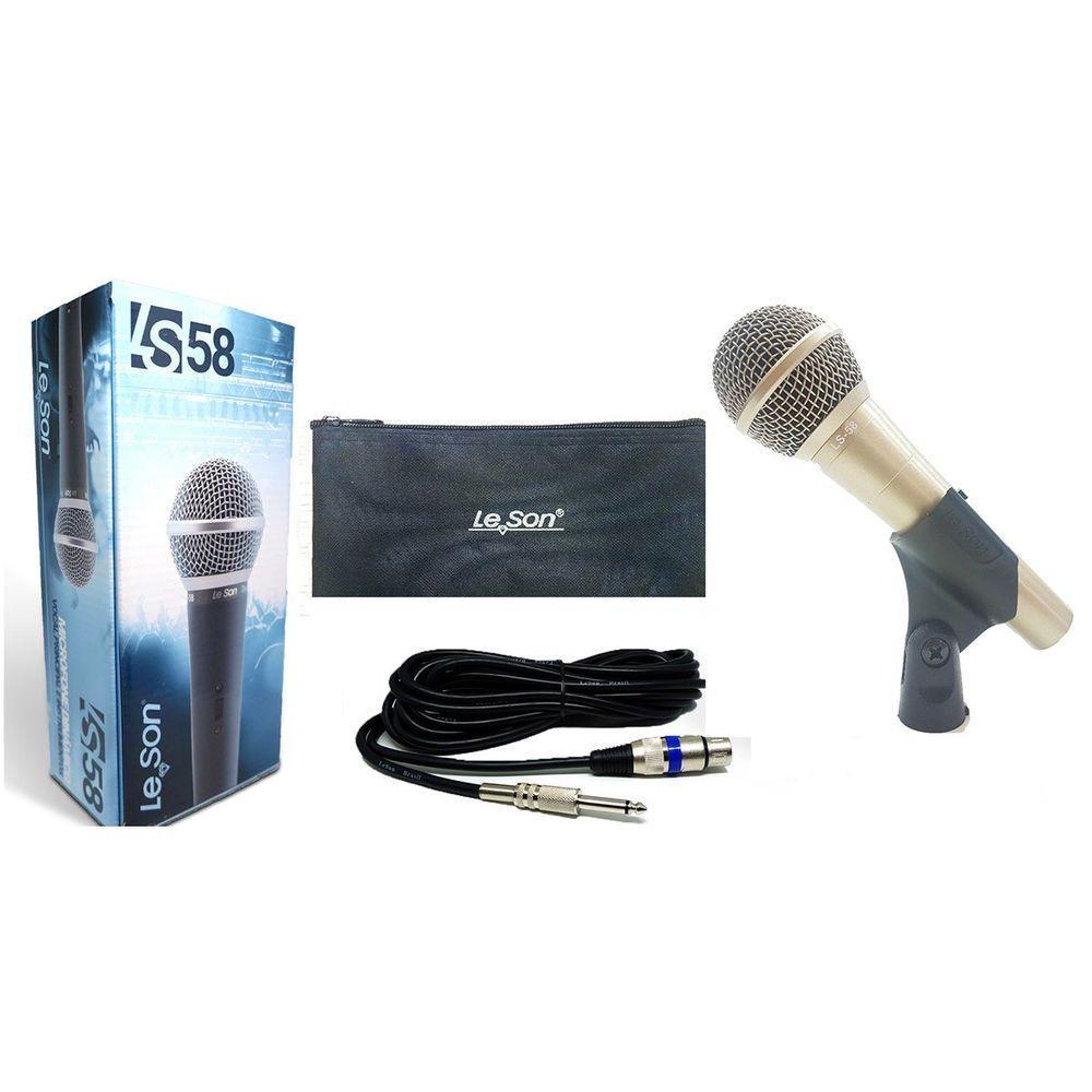 Microfone Com Fio Profissional Ls58 Champanhe, Acompanha Cabo De 5 Metros - 2