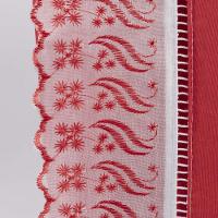 Jogo Cama Lençol Paris Casal Padrão Percal 180 Fios 100% Algodão Lese Bordada 4 Peças - Vermelho - 4