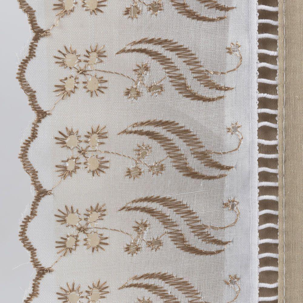 Jogo Cama Lençol Paris King Percal 180 Fios 100% Algodão Lese Bordada 4 Peças - Castor - 4