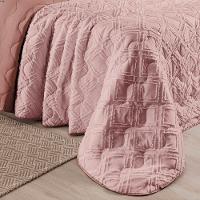 Kit Cobre Leito Colcha Adele Casal Padrão Dupla Face Micropercal 300 Fios 3 Peças - Rosê - 3