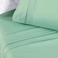 Jogo Cama Lençol Honore King Micro Percal 200 Fios C/ Detalhes Bordados 4 Peças - Salvia Verde - 4